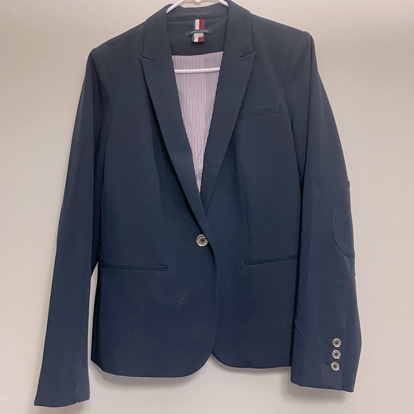 Tommy Hilfiger Lined Blue Suit Jacket Blazer Sz 14 - Picture 1 of 10